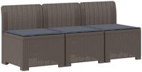 vidaXL 3-zits tuinbank met kussens in rattanlook PP Lichtgrijs