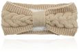 LGT JWLS Dames Hoofdband - Beige, Katoen met Fleece Voering en Kabelpatroon
