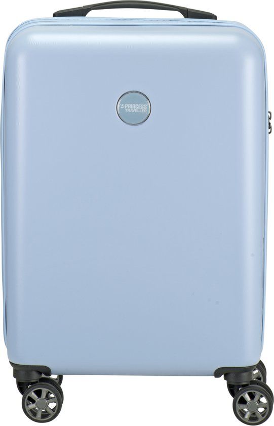 Princess Traveller PT01 Deluxe Handbagagekoffer - Poolhouse Blue - 55cm - Hardcase - TSA slot - 8 wielen - 35L