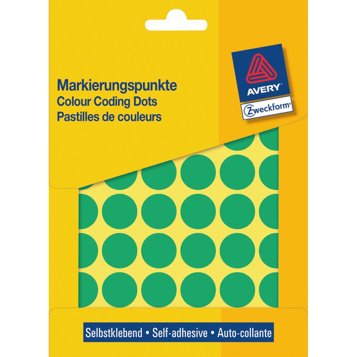 Avery Gekleurde Markeringspunten - groen - Ø 18,0 mm - permanent klevend