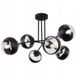 HOME LIGHT Zwarte Loft Hanglamp met Glazen Bollen, 6x E14