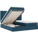 Prolenta Maison Exclusive Ottomanbed met matrassen en LED-verlichting, donkerblauw, 200x200 cm, fluweel
