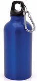 Merkloos / Sans marque Makito Western Europe Aluminium waterfles/drinkfles - met schroefdop en karabijnhaak - blue - 400 ml