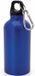 Merkloos / Sans marque Makito Western Europe Aluminium waterfles/drinkfles - met schroefdop en karabijnhaak - blue - 400 ml