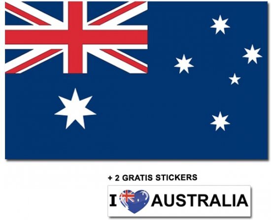 - Australische vlag met 2 gratis Australie stickers