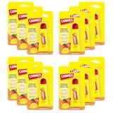 Carmex Peach Mango Tube Lippenverzorging voor droge lippen, hydraterend en kalmerend voor gebarsten lippen, met vaseline, vitamine E en bijenwas, 12 x 10 g
