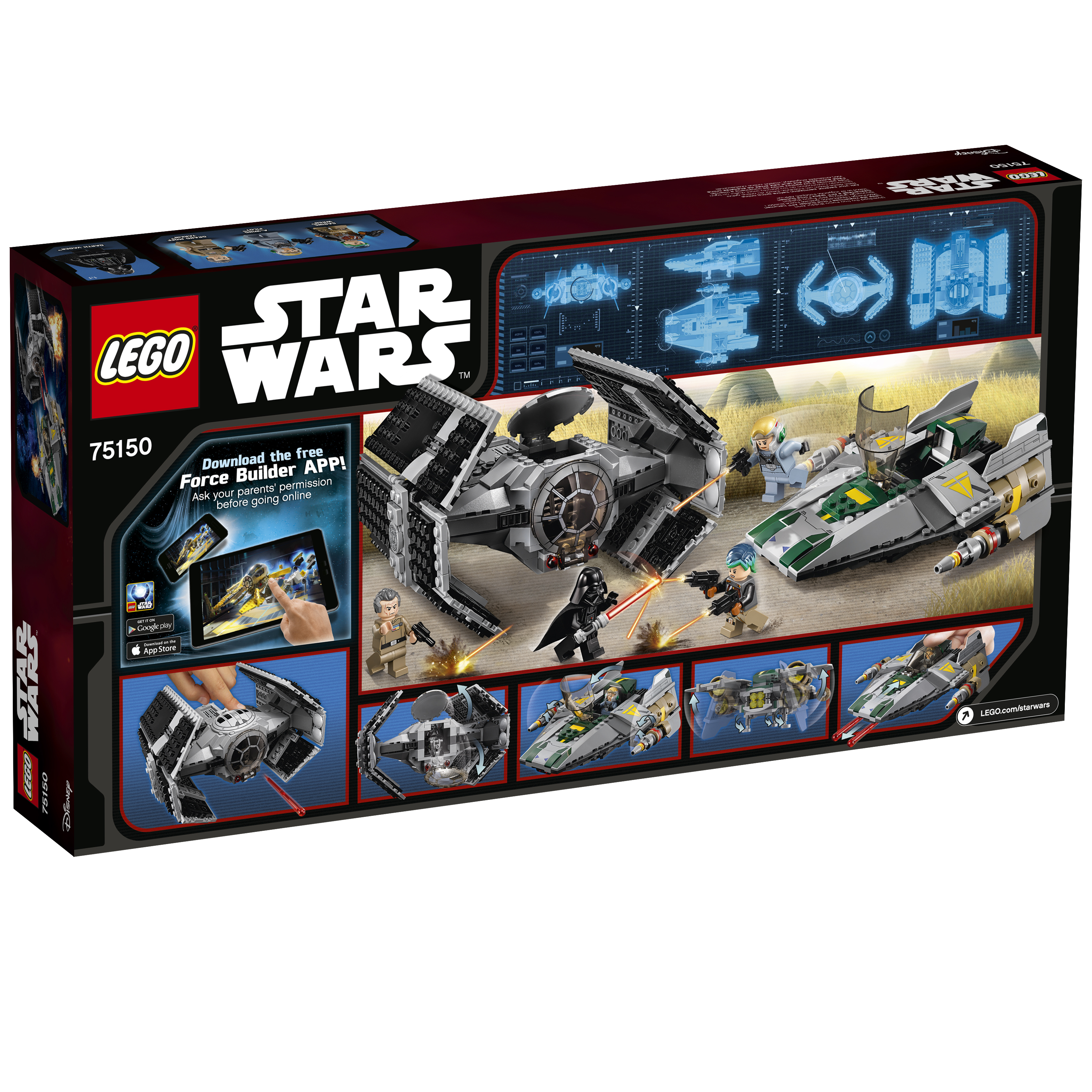 lego Star Wars Darth Vaders TIE Advanced tegen de A-Wing Starfighter