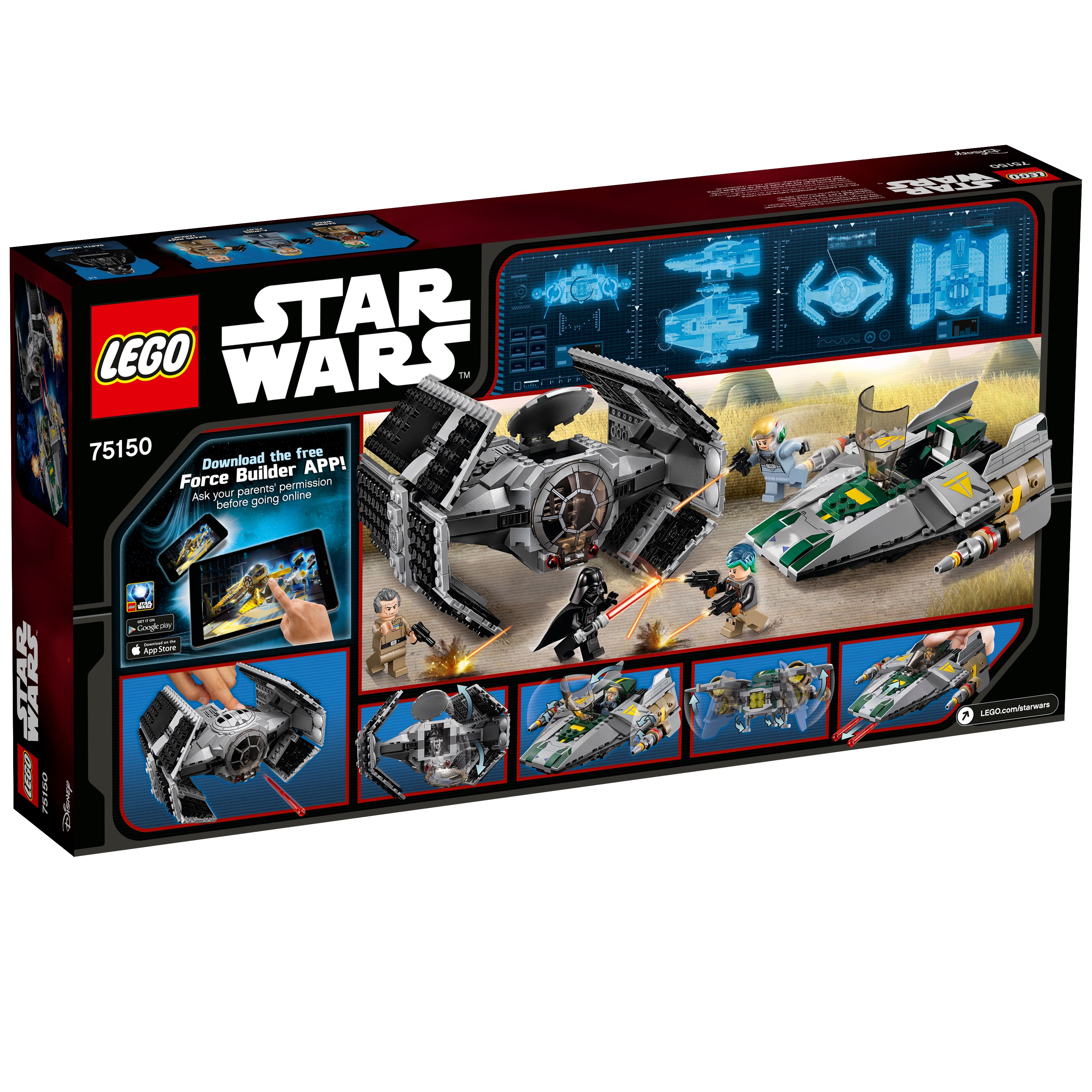 LEGO Star Wars Darth Vader's TIE Advanced vs. A-Wing Starfighter - 75150