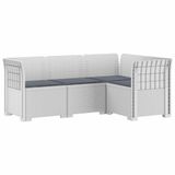 vidaXL 4-Zits Tuin Sofa met Kussens Rattan Look PP Wit