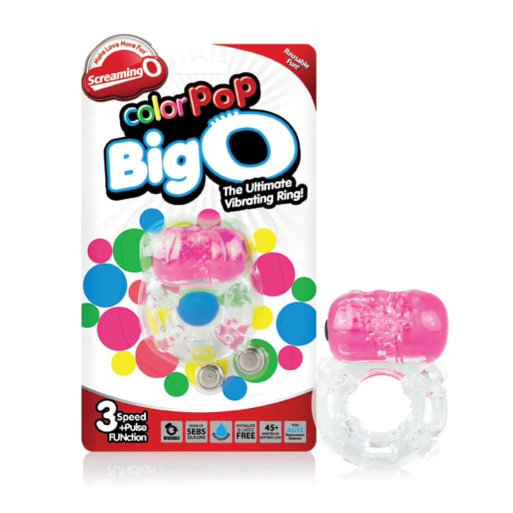 HANCA The Screaming O - Color Pop Big O Roze - Penisring - Siliconen - Transparant