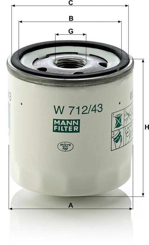 MANN-FILTER Oliefilter W 712/43