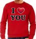 Bellatio Decorations Shoppartners Bv I love you sweater voor heren - rood - Valentijn / Valentijnsdag - trui XXL