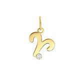 Lucardi Dames 9 Karaat hanger sterrenbeeld met zirkonia - Hanger - 9 Karaat - Goudkleurig