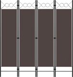vidaXL Kamerscherm met 4 panelen 160x180 cm bruin