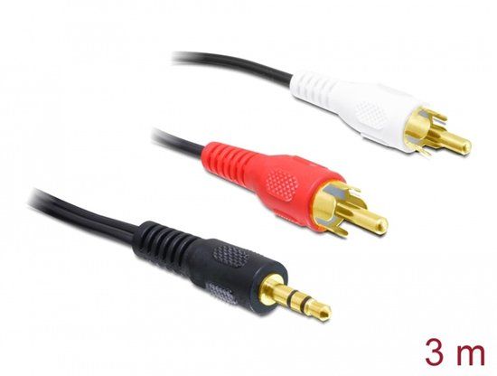 DeLOCK 84942 Audiokabel 3 m 3.5mm naar 2x RCA Zwart, Rood, Wit