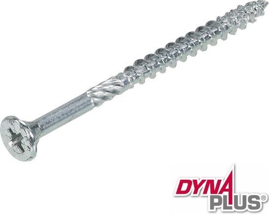 Dynaplus - Spaanplaatschroef - Verzinkt - Platkop - Pozidriv - 4 x 60 mm - 200 stuks