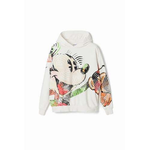 Desigual Desigual hoodie met mickey mouse print ecru