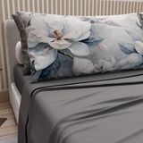 PETTI Artigiani Italiani - Katoenen beddengoed met kussenslopen met digitale print, eenpersoons laken, beddengoedset met bloemenpatroon 14 donkergrijs, 100% Made in Italy