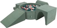 KiddyMoon speelbad van fluweel met 200 ballen, bosgroen