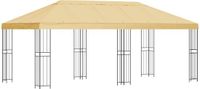 vidaXL Tuinpaviljoen 6 x 3 m Crèmekleurig Polyester en Staal 190 gsm