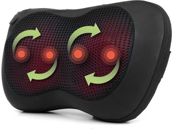 Salter Heat Shiatsu Massage Pillow Back Neck Shoulder Lumbar Leg - Black