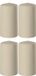 Enlightening Candles 4x Bougies cylindriques/stompkaarsen beige 6 x 10 cm 36 heures de combustion - Bougies inodores beige