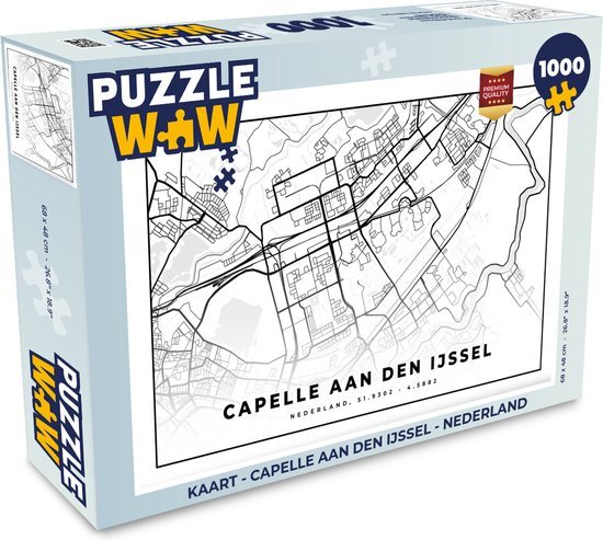 MuchoWow Puzzel Kaart - Capelle aan den IJssel - Nederland - Legpuzzel - Puzzel 1000 stukjes volwassenen