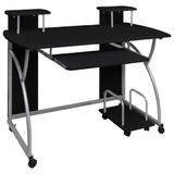 VidaXL Computerbureau, zwart, 110x52x88,5 cm, houtvezel