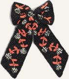 BECKSÖNDERGAARD Becksondergaard Brombeere Beaded Bow Clip Haaraccessoires Dames - Zwart