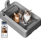 Wan GmbH Litière autonettoyante pour chat - Litière automatique - Maison hygiénique - Surveillance de la santé par IA - Grand format - Gris