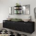Maison Exclusive - Ensemble de meubles de salle de bains et lavabo, 8 pièces, noir