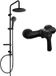 Mexen Erik opbouw douche set met regendouche en Sabre douchekraan, noir