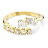 Swarovski Mesmera Open Ring, Gemengde Slijpsels, Wit, 18 Karaat Gouden Afwerking