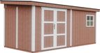 Timbela M940-REDWOOD RED - LP SmartSide Tuinhuis op houtbasis - 11,47 m² - 530x248xH231 cm - met vloer en verf