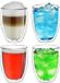 Creano Dubbelwandige Glazen "Slank Model" 400ml – Set van 4 Grote Thermoglazen voor Latte Macchiato, Thee & IJsthee – Borosilicaatglas