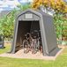 StarTech Fietsenopbergtent - Motorfietsenoverkapping - Afmetingen 245 x 183 x 217 cm - 201T polyester - IJzeren frame - Enkelwandig - Waterdicht en winddicht - Grijs