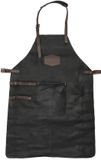 Hide & Stitches Old West Barbecue schort leer - grillmaster- zwart