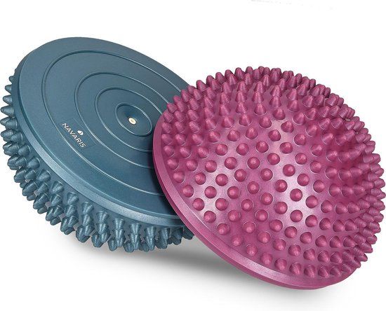 Navaris 2x Balansegel voor Evenwichtstraining - Bordeauxrood - Set van 2 stuks - Ø 16 cm
