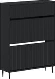 vidaXL Schoenenkast ZWOLLE 78 x 24 x 103 cm Bewerkt hout Zwart