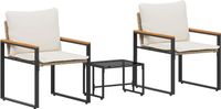 Ensemble de meubles 3 pièces beige et crème blanc rotin