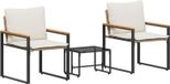 Ensemble de meubles 3 pièces beige et crème blanc rotin