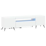 vidaXL Meuble TV LED blanc en bois d'ingénierie