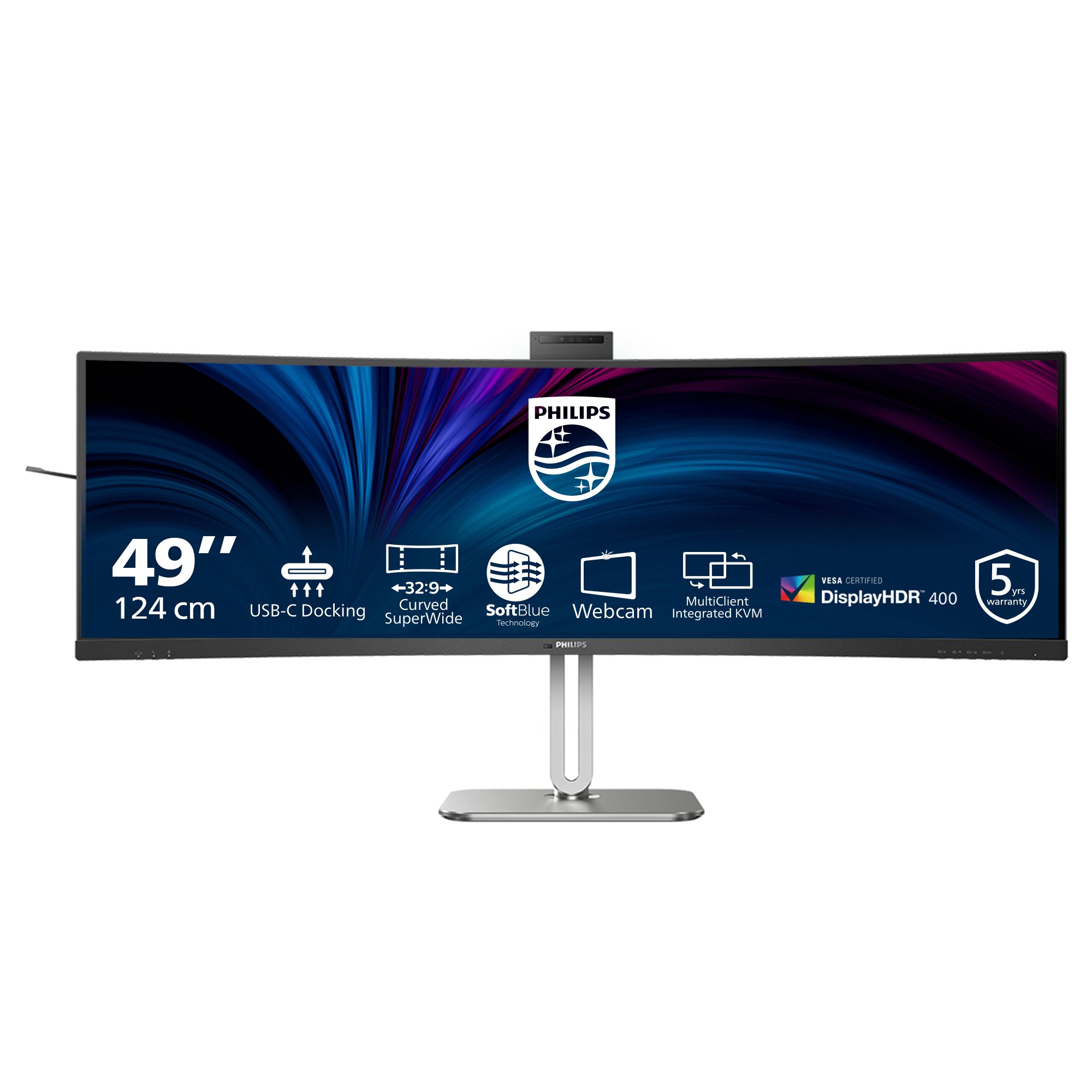 Philips 49B2U6900CH - 48.8" Dual QHD Monitor - Curved, 75Hz, USB-C
