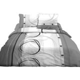 Le linge de Jules Freewheel 240x260 dekbedovertrek en 2 kussenslopen 100% katoen 57 draadtelling lichtgrijs