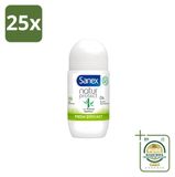 Sanex 25 x Déodorant Roll-on Bamboo Fresh, efficace - 50 ml - Lot de stockage - 25 pièces