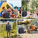 Azomor® Sac à dos de pique-nique spacieux pour quatre personnes avec compartiment isotherme et accessoires
