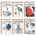 Artery8 La Vie Parisienne French Woman Bee Cupid Love Clown Greeting Cards With Envelopes Pack van 6