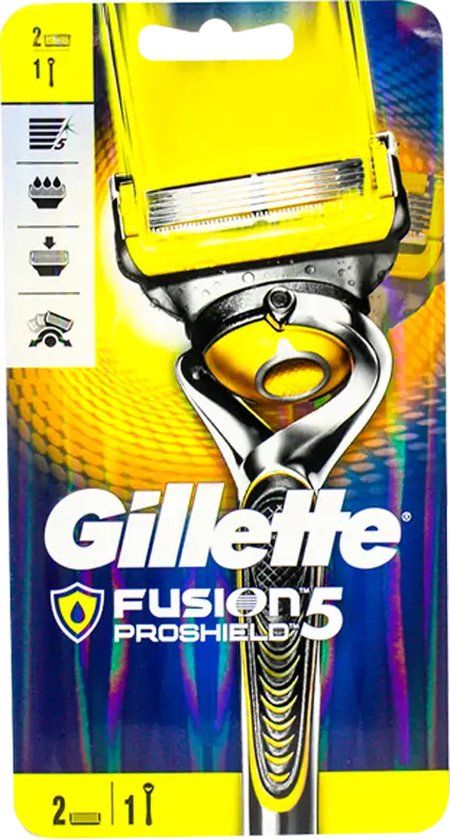 Gillette Fusion ProShield Razor + 2 Blade Refills - Men's Razor with 5 Blades