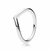 PANDORA Ring Wishbone 196314 Zilverkleurig Vrouwen Volwassenen Met steen Ringmaat 20.75 mm / maat 65
