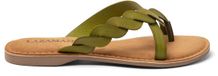 Lazamani Avi Dames Slippers Leer Groen